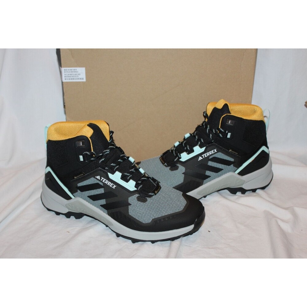 Adidas Men Terrex Swift R3 Mid GTX Athletic Sneakers Black Gray Yellow NIB 11.5